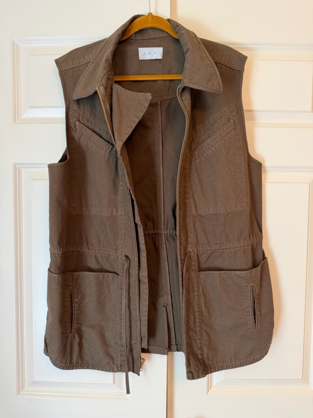 A.L.C. Brown Zip-Front Utility Vest - Picture 3 of 7